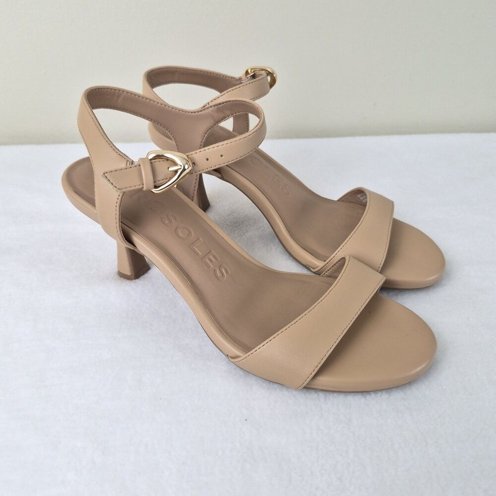 Aerosoles Divia Open Toe Dress Sandals Beige Bisque Size 8 Comfort Strappy Femin